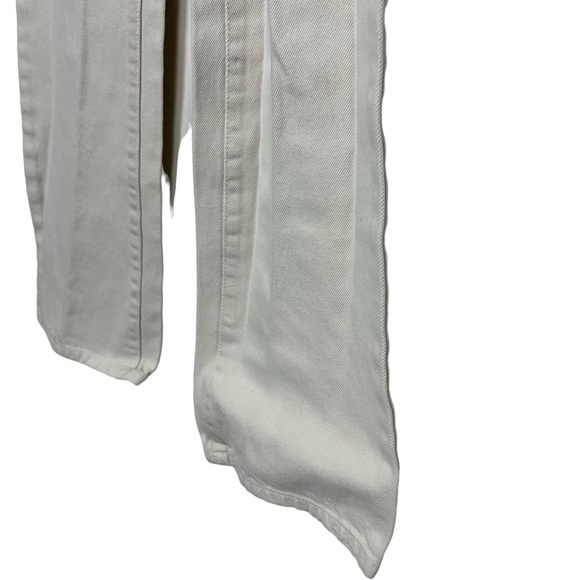 MICHAEL KORS White Blue Ribbon Waist Band Bootcut Boot Cut !00% Cotton Jeans 4 - Picture 7 of 16